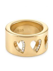 Guess Pierścionek JUBR06 086JW Złoty. Żółte pierścionki damskie Guess, ze stali. Za 210.99 zł.