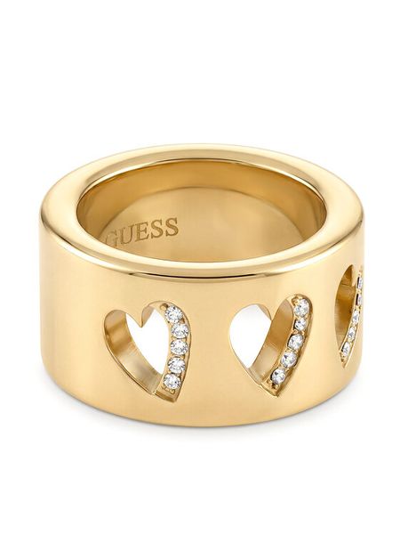Guess Pierścionek JUBR06 086JW Złoty. Żółte pierścionki damskie Guess, ze stali. Za 210.99 zł.