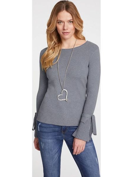 Heine Sweter w kolorze szarym rozmiar: 40. Szare swetry klasyczne damskie Heine, bez kołnierzyka. Za 74.11 zł.