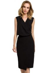 Sukienka elegancka ołówkowa do pracy kopertowy dekolt czarna. Czarne sukienki damskie Sukienki.shop, do pracy, na lato, xl, bez wzorów, biznesowe, bez kołnierzyka, bez ramiączek, kopertowe. Za 149.00 zł.