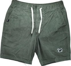 Szorty sztruksowe/klasyczne – dla dorosłych – organiczne (zielone). Zielone szorty damskie SURF MONKEY, bez wzorów, z bawełny, klasyczne. Za 349.95 zł.