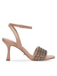 DeeZee Sandały LH24015-1 Beżowy. Brązowe sandały damskie DeeZee, bez wzorów, ze skóry, bez obcasa, na szpilce. Za 149.99 zł.