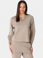Sweter Damski Luhta Hiidis. Brązowe swetry klasyczne damskie Luhta, s, z bawełny, bez kołnierzyka. Za 399.00 zł.