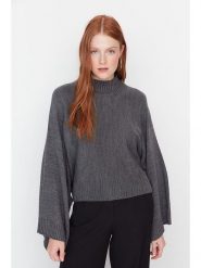 Trendyol Sweter w kolorze antracytowym rozmiar: L. Czarne golfy damskie Trendyol, l, bez kołnierzyka. Za 79.03 zł.