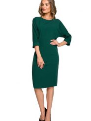 Stylove Sukienka w kolorze zielonym rozmiar: XL. Zielone sukienki damskie Stylove, xl, bez wzorów, bez kołnierzyka, bez ramiączek, midi. Za 260.96 zł.