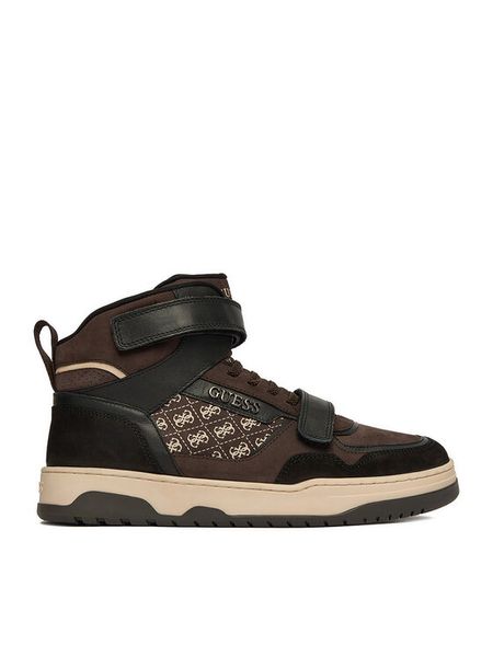 Guess Sneakersy CEO-BI12-CAROL-03 Brązowy. Brązowe buty sportowe chłopięce Guess, z aplikacjami, z nubiku, bez zapięcia. Za 222.99 zł.
