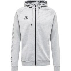 Bawełniana bluza z kapturem zapinana na zamek Hummel Move Grid. Szare bluzy sportowe męskie HUMMEL, bez wzorów, z bawełny, sportowe, bez kołnierzyka, bez ramiączek. W wyprzedaży za 259.50 zł.