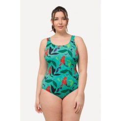 Damskie Kostium kąpielowy wzór w liście bez miękkich miseczek okrągły dekolt. Zielone stroje jednoczęściowe damskie Ulla Popken, plus size, bez wzorów, plus size. W wyprzedaży za 159.99 zł.