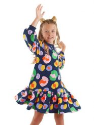 Denokids Sukienka "Flowers Girl" w kolorze granatowym rozmiar: 122. Niebieskie sukienki dziewczęce Denokids, bez wzorów, z bawełny, bez ramiączek. Za 87.61 zł.