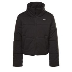 Damska kurtka puchowa Reebok Studio. Czarne kurtki damskie Reebok, na zimę, l, bez wzorów, z puchu, bez kaptura. Za 428.45 zł.