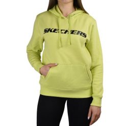 Bluza dresowa sportowa damska Skechers Heritage Hoodie. Zielone bluzy bez kaptura damskie Skechers, s, z dresówki. Za 109.99 zł.