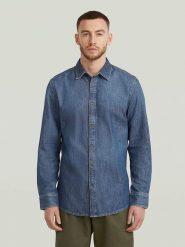 G-Star Koszula dżinsowa - Slim fit - w kolorze niebieskim rozmiar: L. Niebieskie koszule męskie G-Star, l, bez wzorów, z bawełny, bez kołnierzyka, bez ramiączek. Za 160.96 zł.