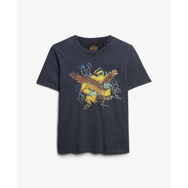 Koszulka damska z luźnym krojem i wzorem Superdry Biker Rock. Czarne t-shirty damskie Superdry., l, bez wzorów, bez kołnierzyka. Za 141.95 zł.