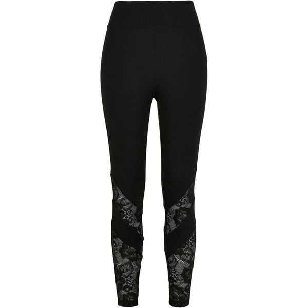 Legginsy Damskie Koronka Z Wysokimi Stanami. Czarne legginsy damskie Urban Classics, s, bez wzorów, z koronki. Za 105.99 zł.