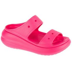 Klapki Crocs Classic Crush Sandal 207670-6ZQ różowe. Czerwone klapki damskie bez wzorów, bez obcasa. Za 311.70 zł.