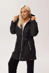 Czarna przejściowa kurtka damska Nala z kapturem PLUS SIZE XXL OVERSIZE WIOSNA. Czarne kurtki damskie Moda Size Plus Iwanek, na jesień, plus size, bez wzorów, z jeansu, z kapturem. Za 389.90 zł.