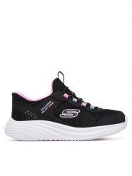 Skechers Sneakersy Slip-Ins: Bounder Pro 303690L/BLK Czarny. Czarne buty sportowe dziewczęce Skechers, bez wzorów, z materiału, bez zapięcia. Za 199.99 zł.