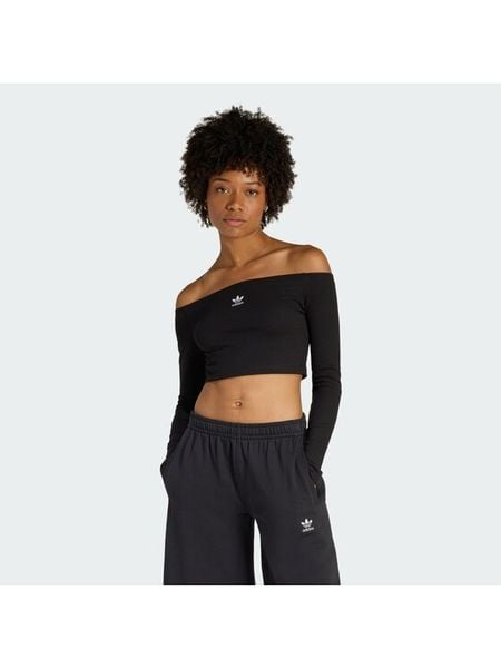 Adidas Bluzka Essentials KE3150 Czarny Slim Fit. Czarne bluzki damskie Adidas, xs, bez wzorów, z bawełny, bez kołnierzyka, bez ramiączek. Za 178.99 zł.