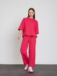 BGN Koszulka w kolorze różowym rozmiar: 38. Różowe bluzki damskie BGN, bez wzorów, z bawełny, bez kołnierzyka. Za 65.99 zł.