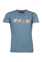 T-shirt dziewczęcy HKM Pony Club. Niebieskie koszulki dziewczęce HKM, m, bez wzorów, z materiału, bez ramiączek. Za 113.50 zł.