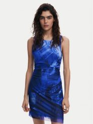 Desigual Sukienka codzienna Bratislava 25SWVK47 Niebieski Slim Fit. Niebieskie sukienki damskie Desigual, na co dzień, m, bez wzorów, z syntetyku, bez kołnierzyka, bez ramiączek, proste. Za 289.99 zł.