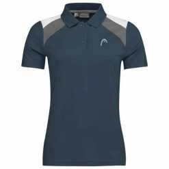 Koszulka polo damska CLUB 22 Tech. Niebieskie topy sportowe damskie HEAD, l, bez wzorów, z materiału, bez ramiączek. Za 219.99 zł.