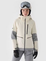 4F Kurtka narciarska w kolorze kremowym rozmiar: L. Brązowe kurtki narciarskie i snowboardowe damskie 4f, l, bez wzorów, bez kaptura, narciarskie, thinsulate. Za 456.87 zł.