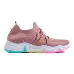 Buty sportowe na kolorowej platformie różowe. Czerwone buty sportowe na co dzień damskie bez wzorów. Za 143.48 zł.