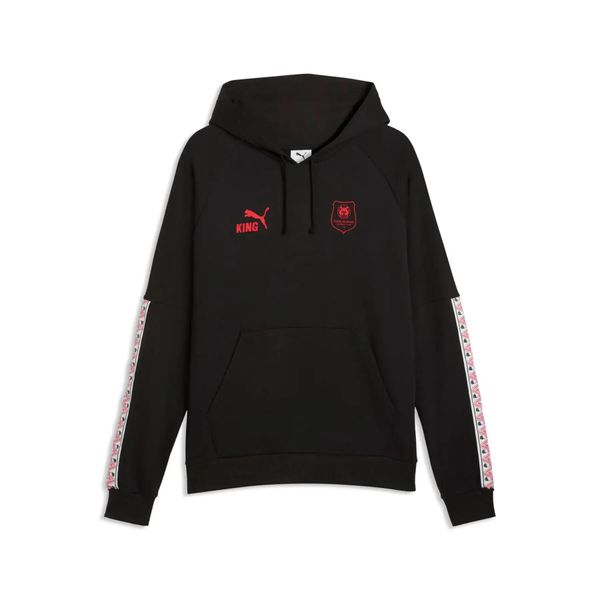 Kurtka z kapturem Stade Rennais 2026/27. Czarne kurtki męskie Puma, xs, bez wzorów, z materiału, eleganckie, z kapturem. Za 303.00 zł.