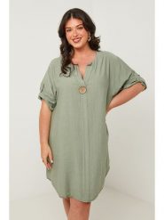 Curvy Lady Sukienka w kolorze khaki rozmiar: 40/42. Brązowe sukienki damskie Curvy Lady, bez wzorów, klasyczne, bez kołnierzyka, bez ramiączek, midi. Za 140.20 zł.