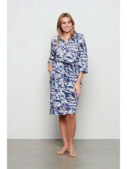 &Co Woman Sukienka "Lolly" w kolorze biało-granatowym rozmiar: XL. Białe sukienki damskie &Co Woman, xl, bez wzorów, z tkaniny, bez kołnierzyka, bez ramiączek, midi. Za 109.52 zł.