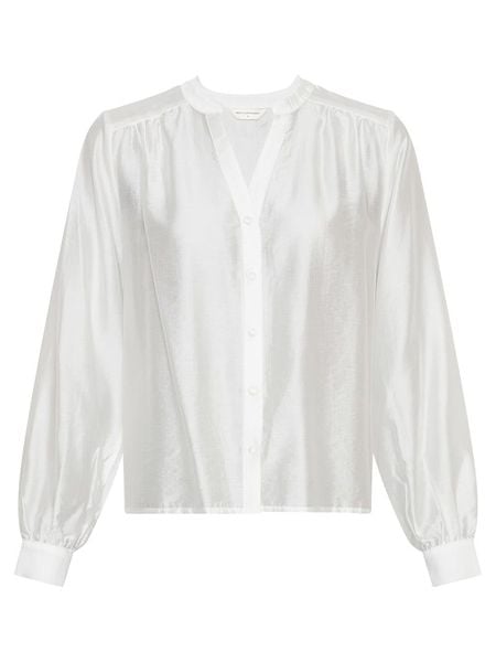 MOSS COPENHAGEN Bluzka w kolorze białym rozmiar: XL. Białe bluzki damskie MOSS COPENHAGEN, xl, bez wzorów, z lyocellu, bez kołnierzyka, bez ramiączek. Za 135.49 zł.