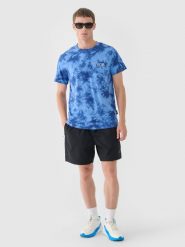 4F Spodenki casual męskie - czarne L. Czarne szorty męskie 4f, z bawełny, bez kołnierzyka. W wyprzedaży za 59.99 zł.
