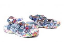 LAURA VITA 0007765 Beczierso 33 bleu, sandały damskie. Sandały damskie Laura Vita, bez wzorów, ze skóry, bez obcasa. Za 327.17 zł.