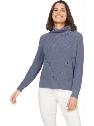Heine Sweter w kolorze niebieskim rozmiar: 42. Niebieskie golfy damskie Heine, bez wzorów, bez ramiączek. Za 57.06 zł.