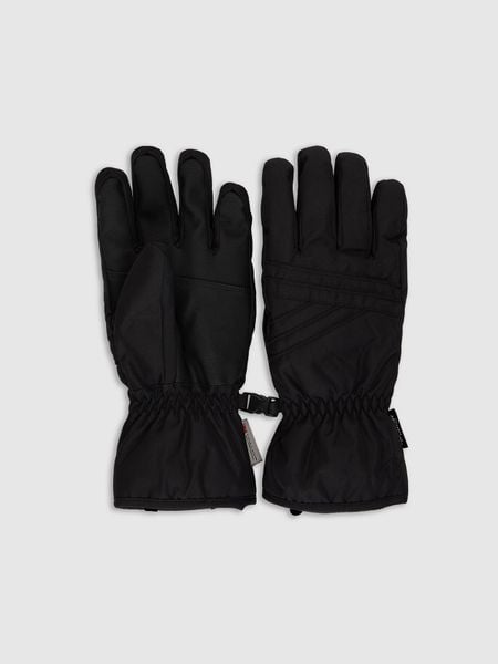 4F Rękawiczki narciarskie Thinsulate membrana 5000 damskie - czarne XL. Czarne rękawiczki damskie 4f, na zimę, bez wzorów, z materiału. Za 149.99 zł.