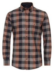 CASAMODA Koszula - Comfort fit - w kolorze czarno-pomarańczowo-szarym rozmiar: XXL. Czarne koszule męskie CASAMODA, xxl, bez wzorów, z bawełny, bez kołnierzyka, bez ramiączek. Za 100.04 zł.