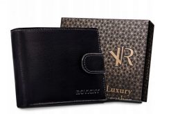 Portfel skórzany Rovicky [DH] R-RM-11L-GCL czarny. Czarne portfele męskie ROVICKY, bez wzorów, ze skóry. Za 57.99 zł.