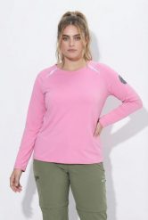 Damskie Koszulka funkcyjna SPF 50+ okrągły dekolt długi rękaw otwór na kciuk. Brązowe t-shirty damskie Ulla Popken, plus size, bez wzorów, z elastanu, bez kołnierzyka. Za 199.99 zł.