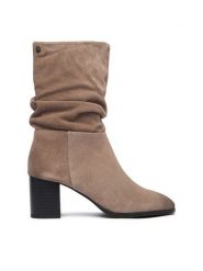 Beverly Hills Polo Club Botki CEO-WI44-BREEZE-01 Szary. Szare botki damskie Beverly Hills Polo Club, ze skóry, bez obcasa, na słupku, bez zapięcia. Za 469.99 zł.