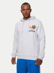 Adidas Bluza Trefoil IS2913 Szary Regular Fit. Szare bluzy bez kaptura męskie Adidas, m, z bawełny. Za 199.99 zł.