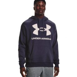 Męska Bluza Polarowa Rival. Fioletowe bluzy z kapturem męskie Under Armour, l, z bawełny. Za 159.00 zł.