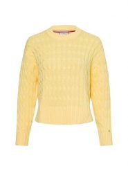 Tommy Hilfiger sweter z grubej dzianiny Kobiety Bawełna żółty, XL. Żółte swetry klasyczne damskie Tommy Hilfiger, xl, z bawełny, bez kołnierzyka. Za 479.95 zł.