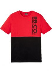 T-shirt. Czerwone t-shirty męskie bonprix, m, bez wzorów, bez kołnierzyka. Za 59.99 zł.