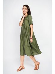 Le Jardin du Lin Sukienka w kolorze khaki rozmiar: 42. Brązowe sukienki damskie Le jardin du lin, bez wzorów, bez kołnierzyka, bez ramiączek, midi. Za 130.99 zł.