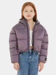 Calvin Klein Jeans Kurtka zimowa Hyper Two Tone IG0IG02246 Fioletowy Relaxed Fit. Fioletowe spodnie dziewczęce Calvin Klein Jeans, z jeansu. Za 629.99 zł.