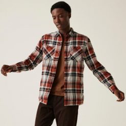 Koszula turystyczna męska Regatta Thamos z długim rękawem. Brązowe koszule męskie Regatta, m, bez wzorów, z polaru, bez kołnierzyka, bez ramiączek. Za 199.99 zł.