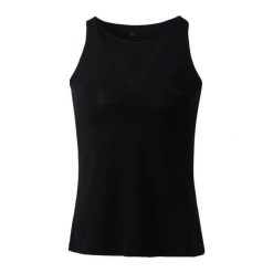Damski tank top Athlecia Mota. Czarne topy damskie Endurance, bez wzorów, z elastanu, bez kołnierzyka. Za 79.90 zł.