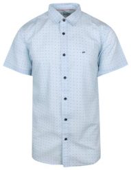 Koszula Męska Bawełniana, Błękitna Casualowa, Krótki Rękaw -PAKO JEANS. Niebieskie koszule męskie Pako Jeans, l, bez wzorów, z bawełny, bez kołnierzyka, bez ramiączek. Za 165.00 zł.