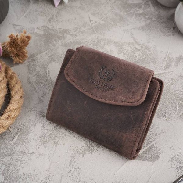 Portfel skórzany PAOLO PERUZZI RFID T-12-HBR brązowy vintage. Brązowe portfele damskie Paolo Peruzzi, bez wzorów, ze skóry. Za 79.00 zł.